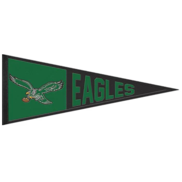 Pennant with eagle logo and 'EAGLES' text on a white background