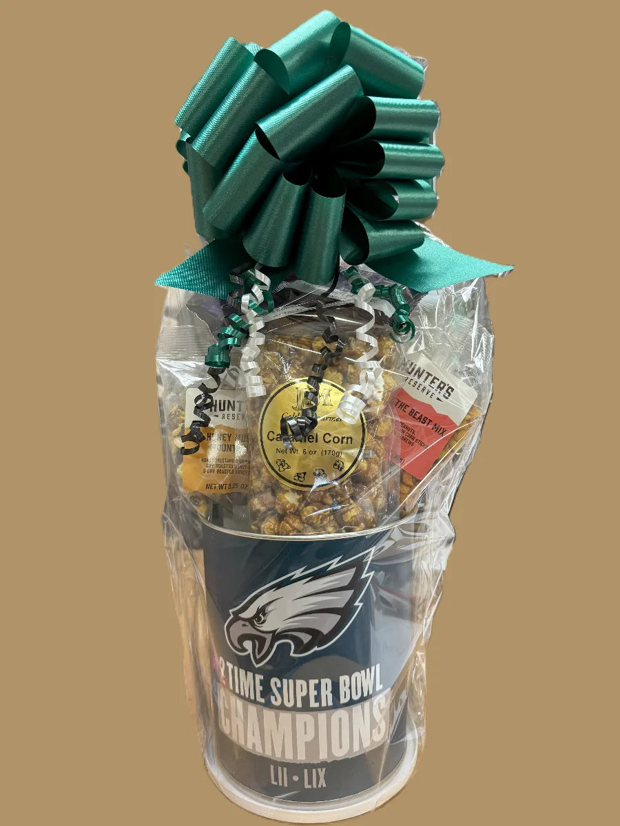 Philadelphia Eagles 2X Super Bowl Champions Gift Tin Basket - Made in USA