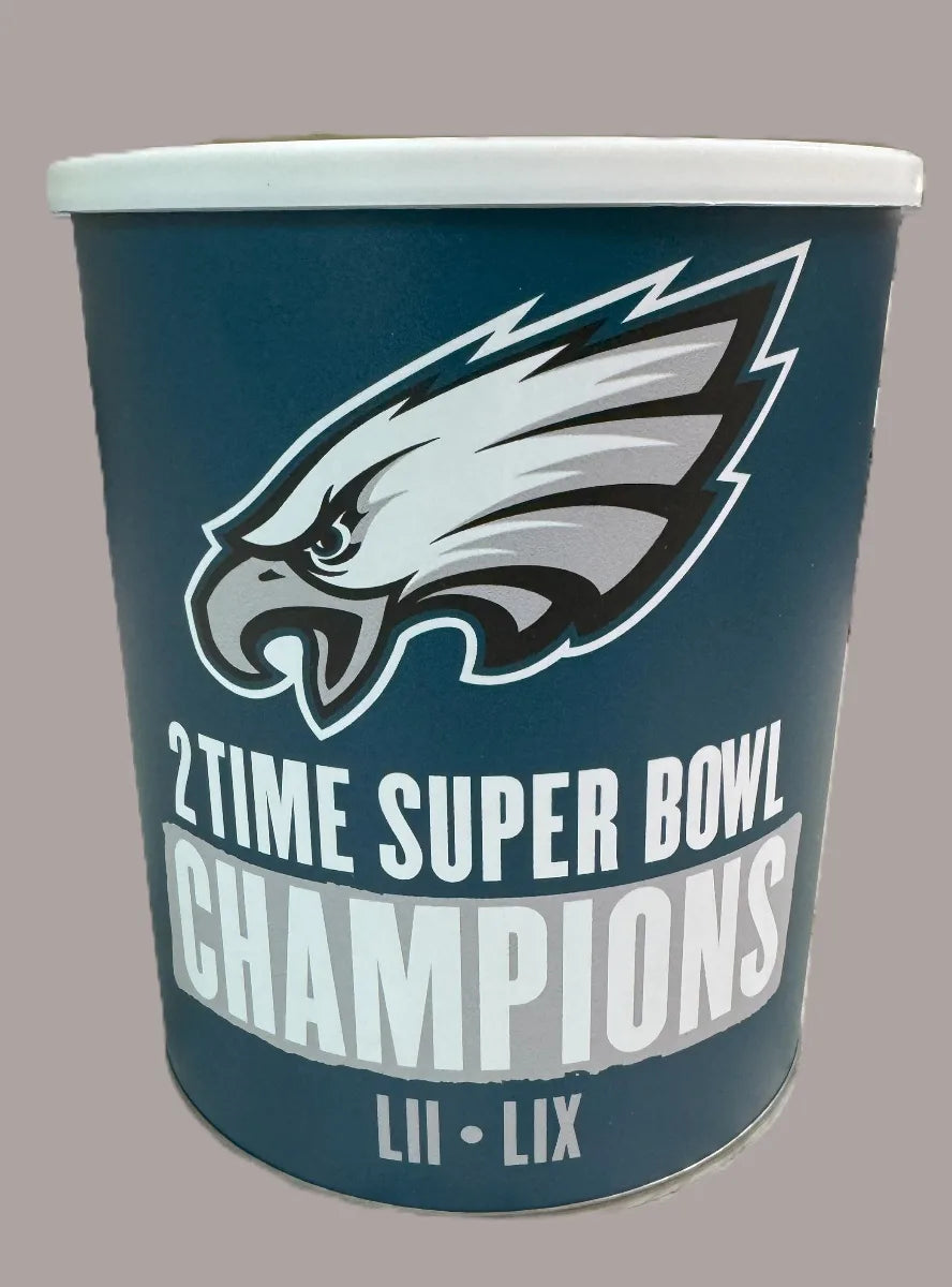 Philadelphia Eagles 2X Super Bowl Champions Gift Tin Basket - Made in USA