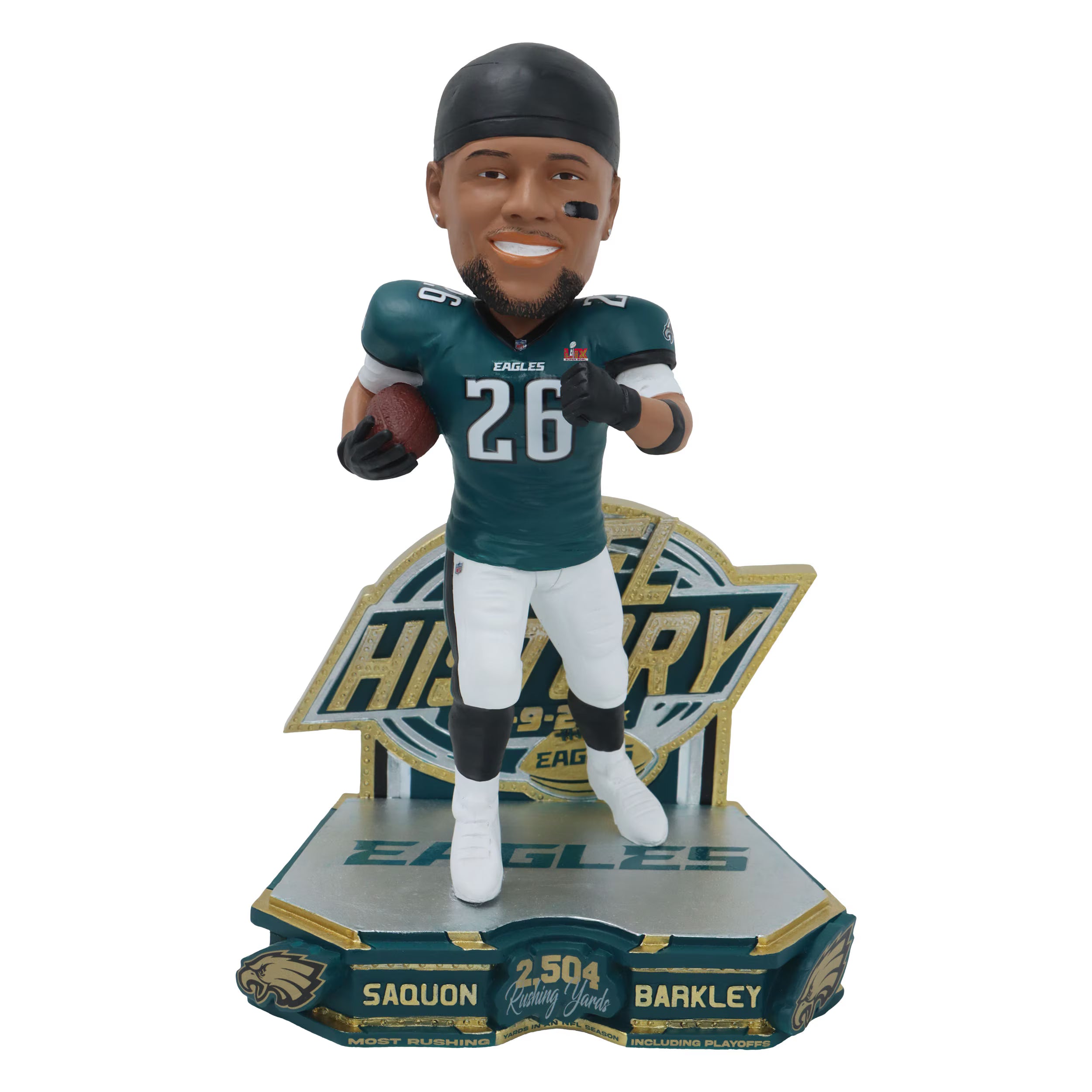 Saquon Barkley Philadelphia Eagles Rushing Yards Bobblehead - Officially Licensed - Clearance