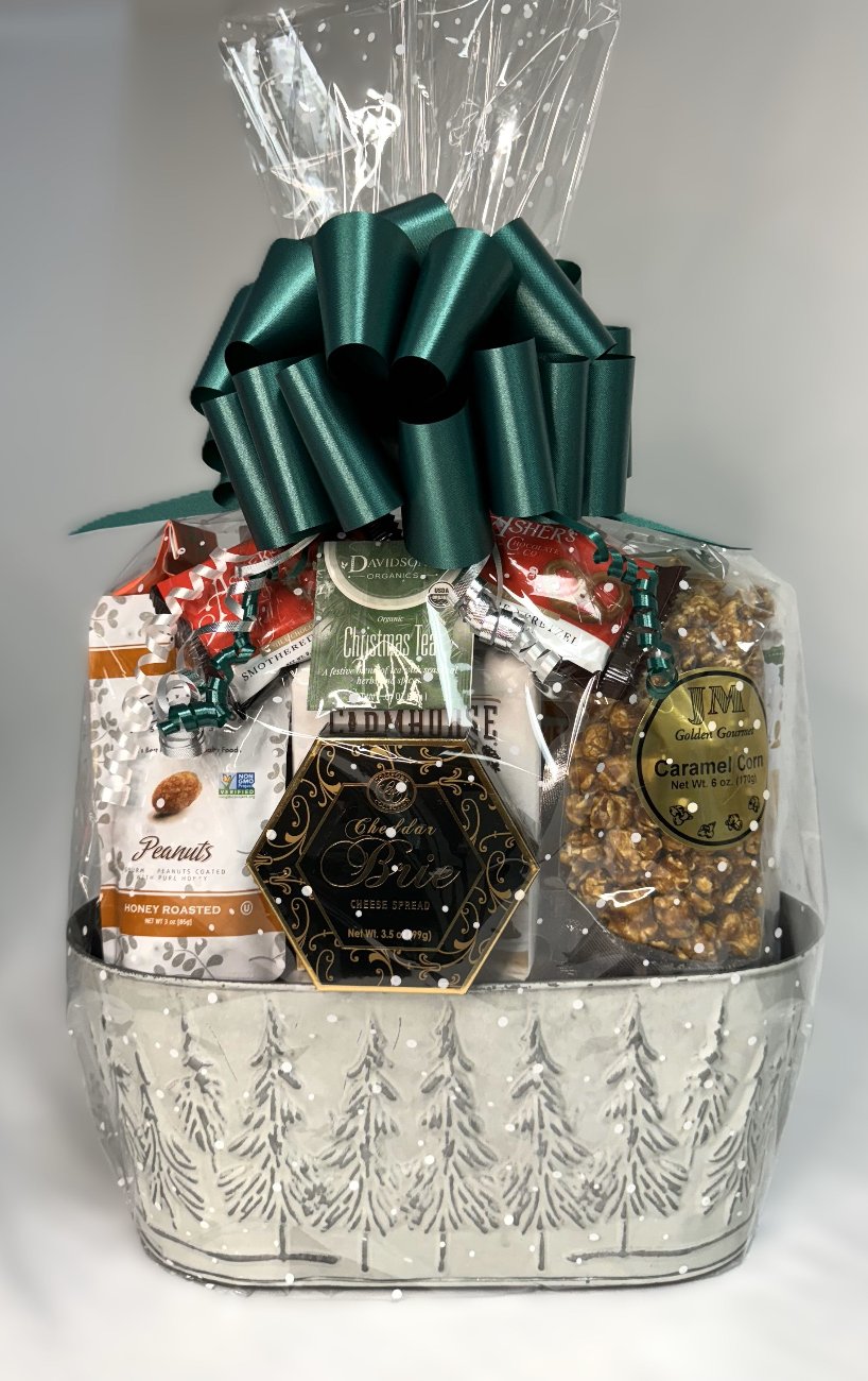 Large Winter Forest Holiday Gift Basket