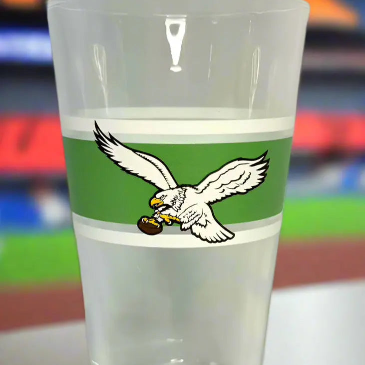 Logo Brands Philadelphia Eagles Vintage 16oz Striped Pint Glass