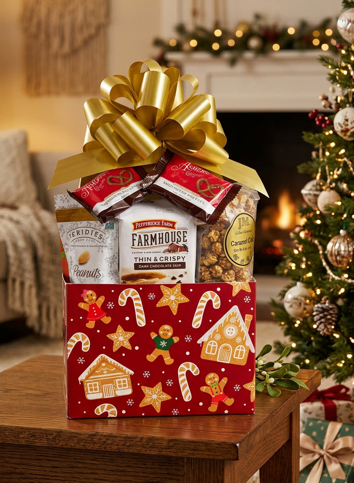 Large Gingerbread Holiday Gift Box