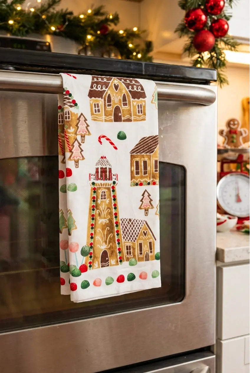 Gingerbread Village Christmas Kitchen Towel