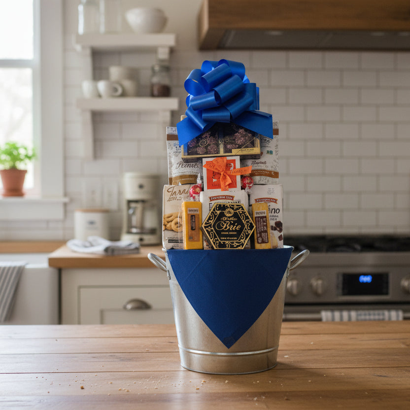 Jenny’s Grand Metal Bucket Gift Basket - Huge Gift for a family Jenny's Gift Baskets