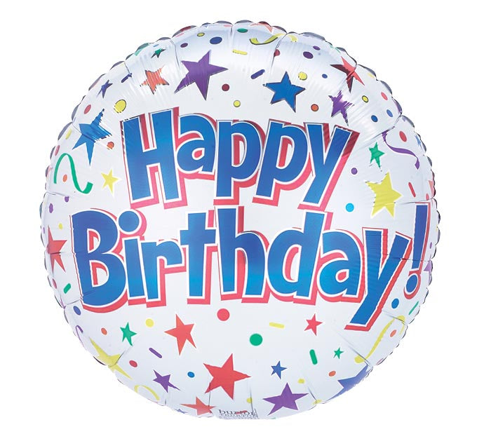 Burton & Burton - Happy Birthday Helium Filled Foil Balloons 17