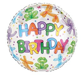 Burton & Burton - Happy Birthday Helium Filled Foil Balloons 17