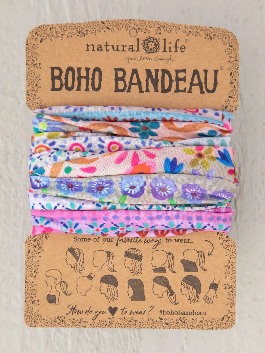 Natural Life - Full Boho Bandeau® Headband - Cream Border