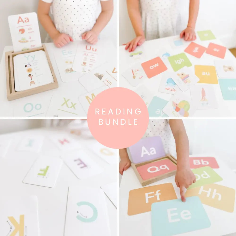 Complete Reading Flashcards Bundle - Letters, Phonics & Sight Words Learning Set