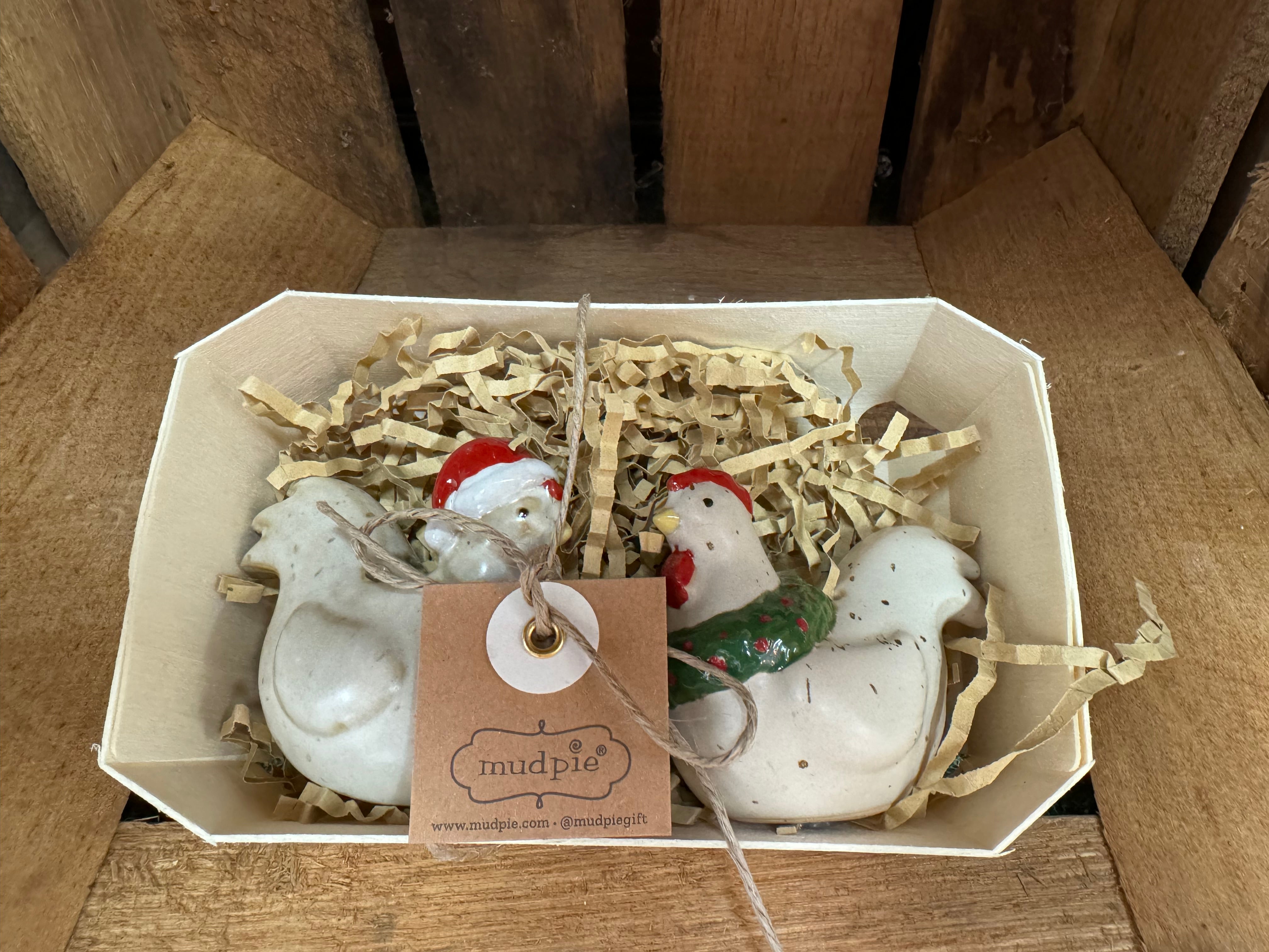 Mud Pie - Chicken Farm Holiday Salt & Pepper Shakers