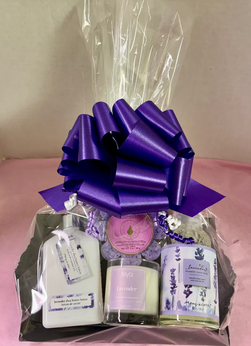 Lavender Spa Gift Basket - Luxury Bath & Body Relaxation Set