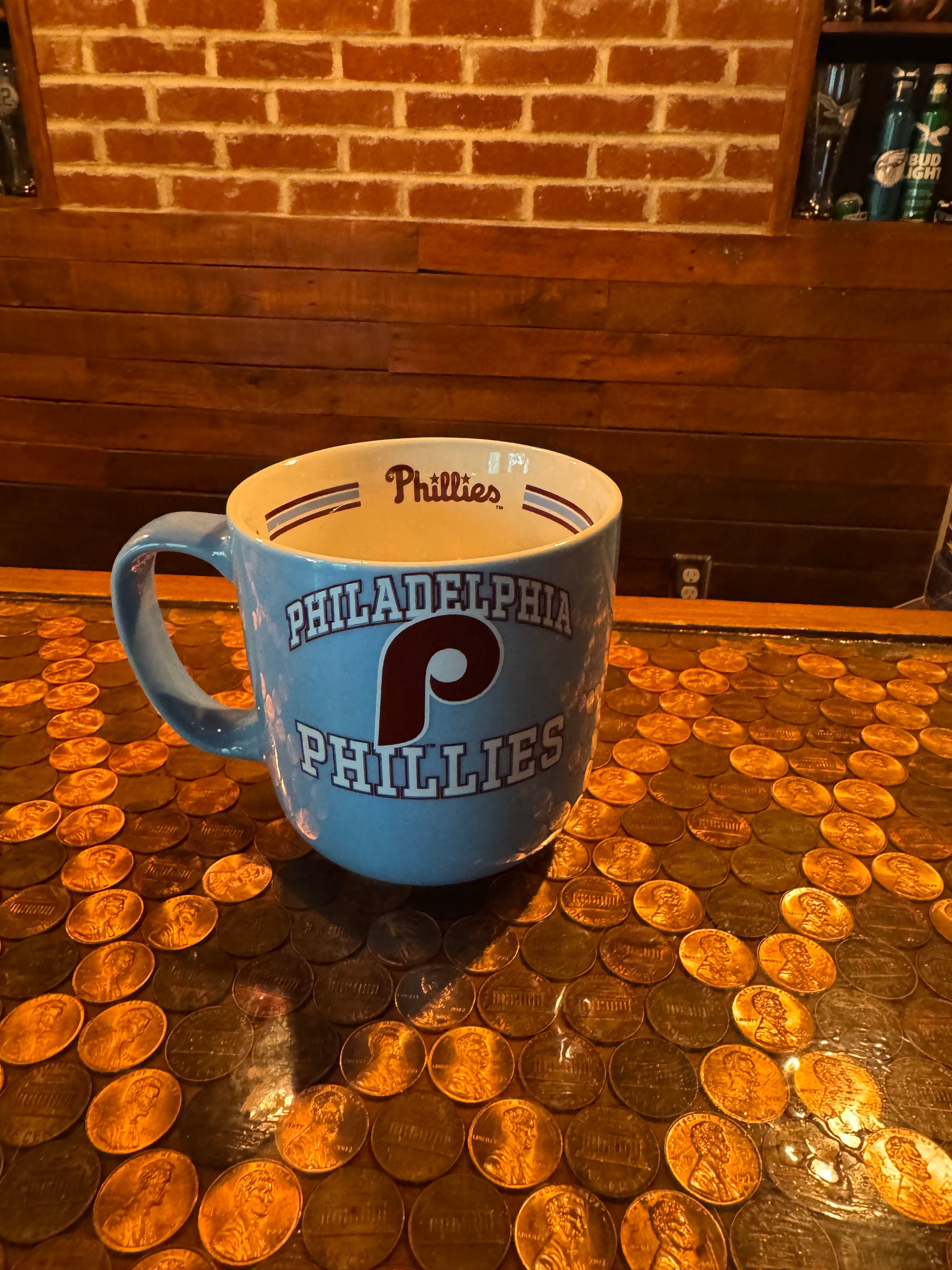 Philadelphia Phillies 15oz Striped Coffee Mug - Official Team Logo Logo Brands