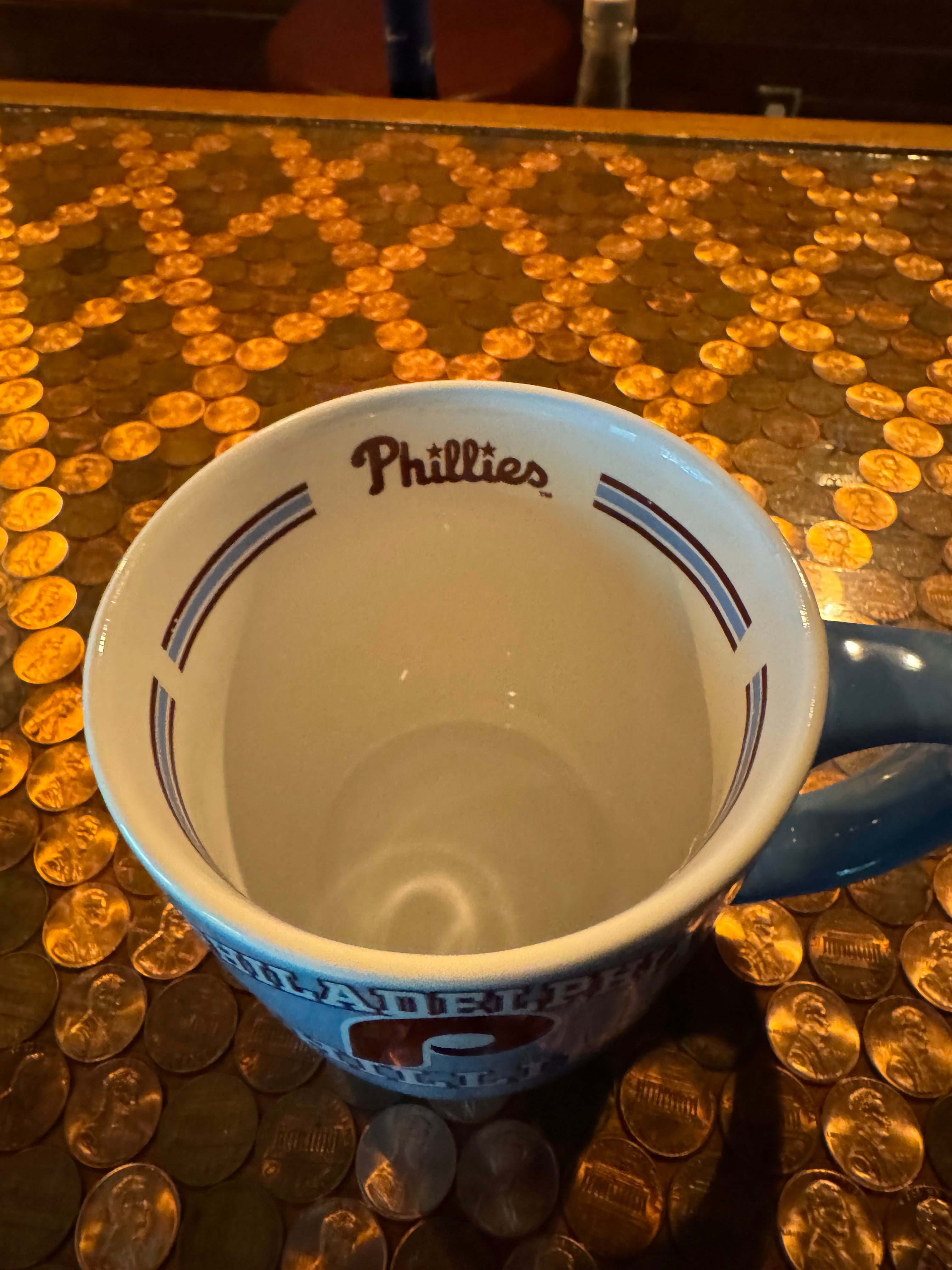Philadelphia Phillies 15oz Striped Coffee Mug - Official Team Logo