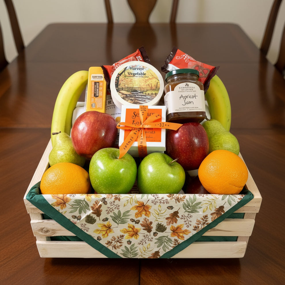 JCF - Bountiful Fruit, Cheese, & More Gift Basket