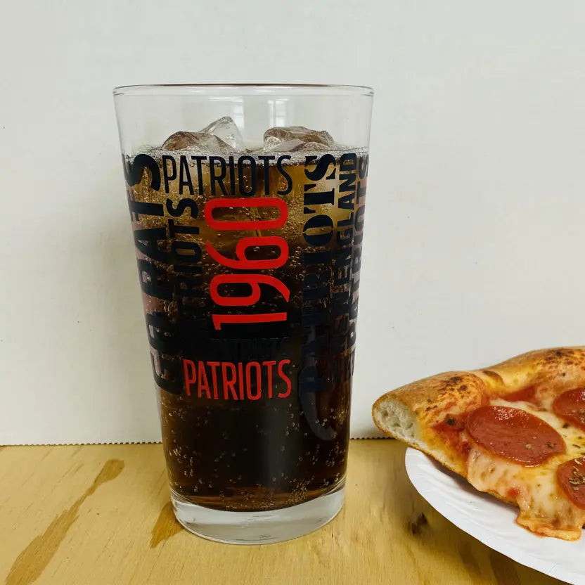 New England Patriots Spirit Pint Glass - 16oz NFL Beer Glass by Logo Brands