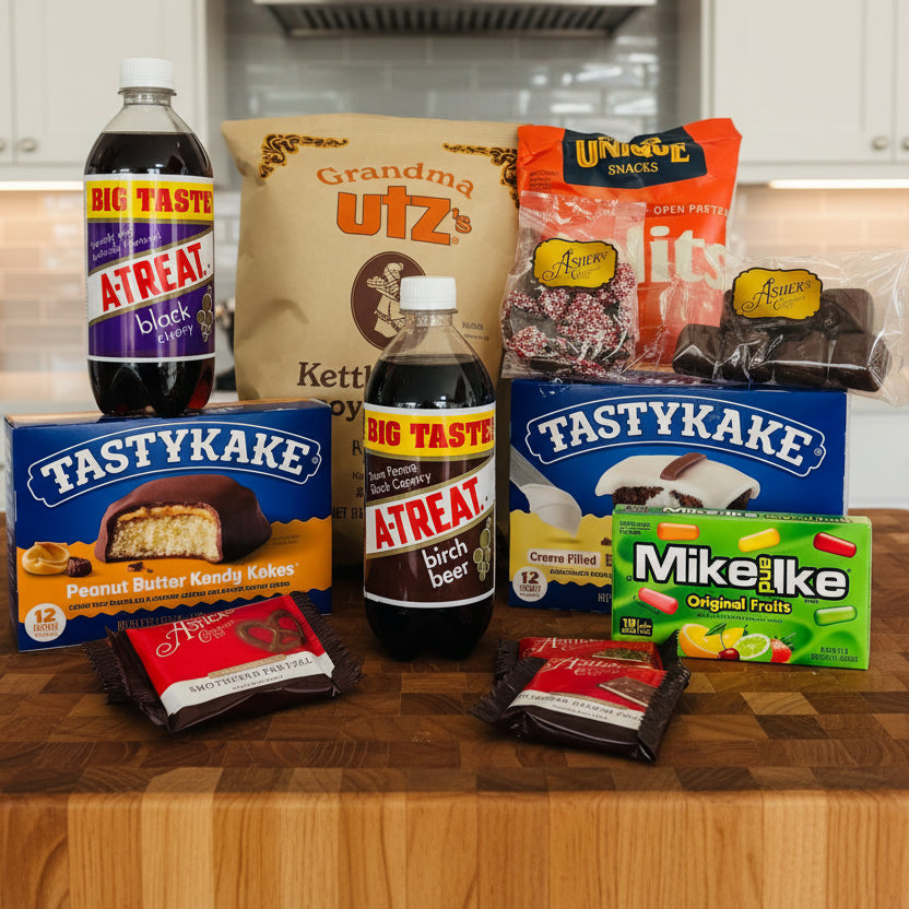 Pennsylvania Gift Basket with Wine - Premium PA Made Snacks & Treats