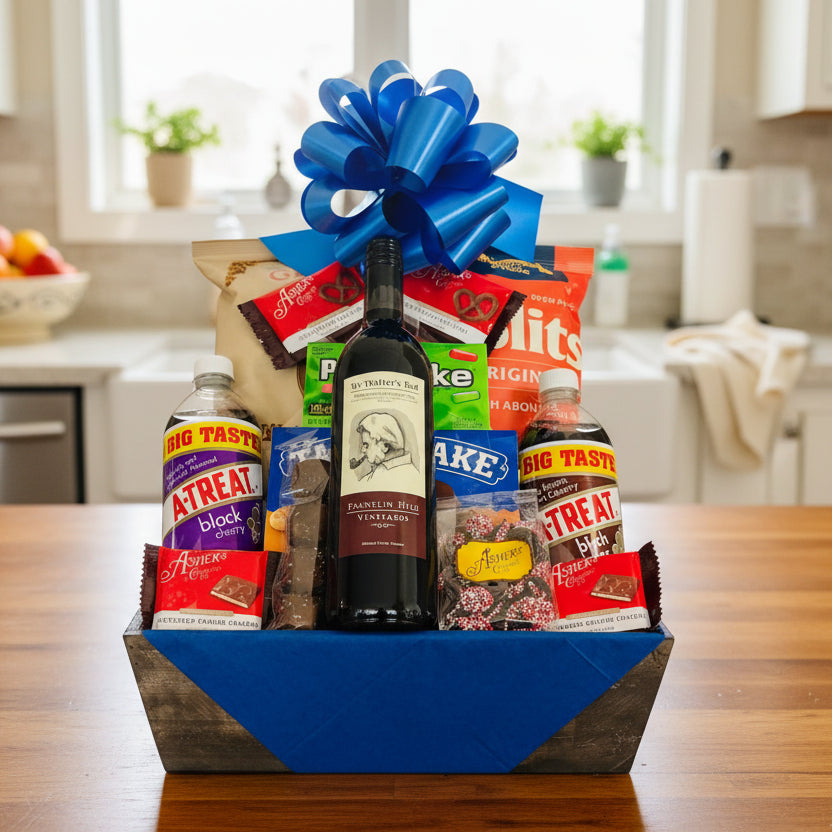 Pennsylvania Gift Basket with Wine - Premium PA Made Snacks & Treats