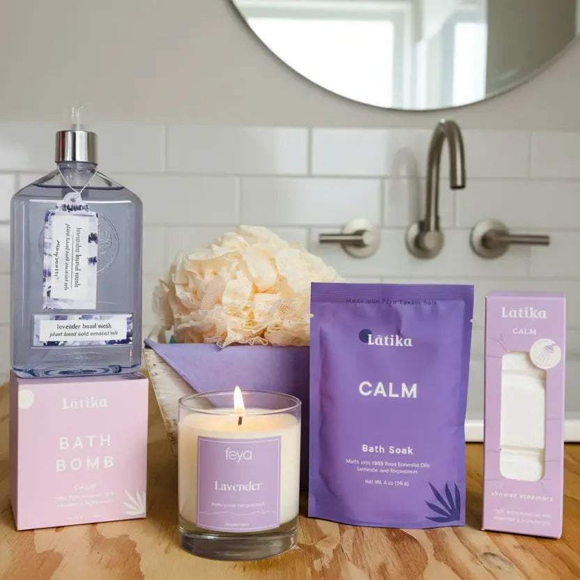 Luxurious Self Care Gift Basket - French Lavender Spa Set