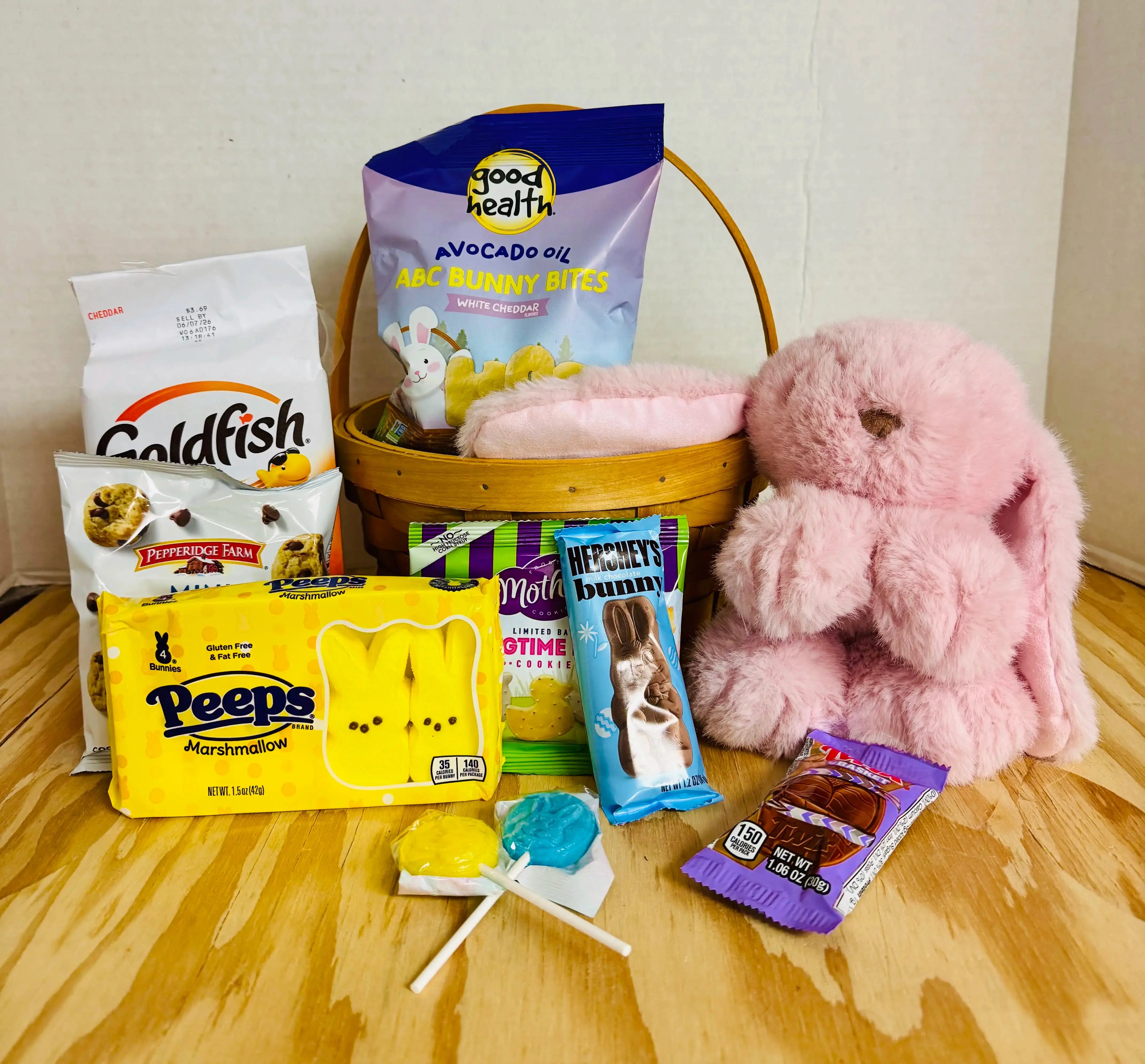 Easter Bunny Gift Basket for Kids - Plush Bunny, Candy & Spring Treats