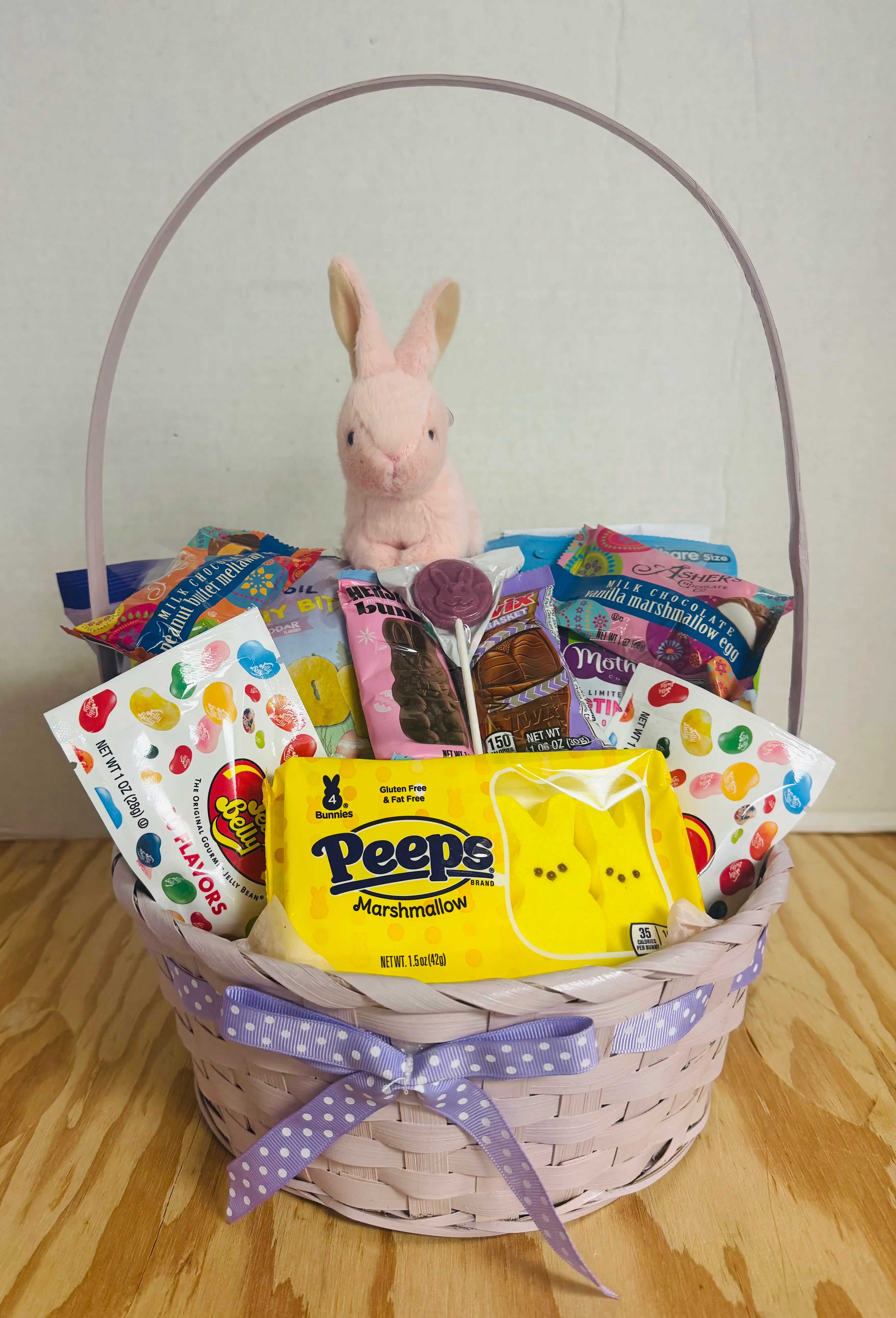 Traditional Easter Basket with Bunny Add-On Options