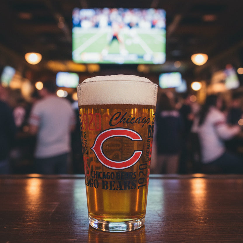 Chicago Bears 16oz Spirit Pint Glass - Officially Licensed NFL Spirit Series Design