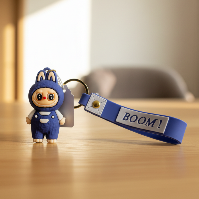 Labubu Rubber Keychains - Cute Collectible Character Keychain Gift