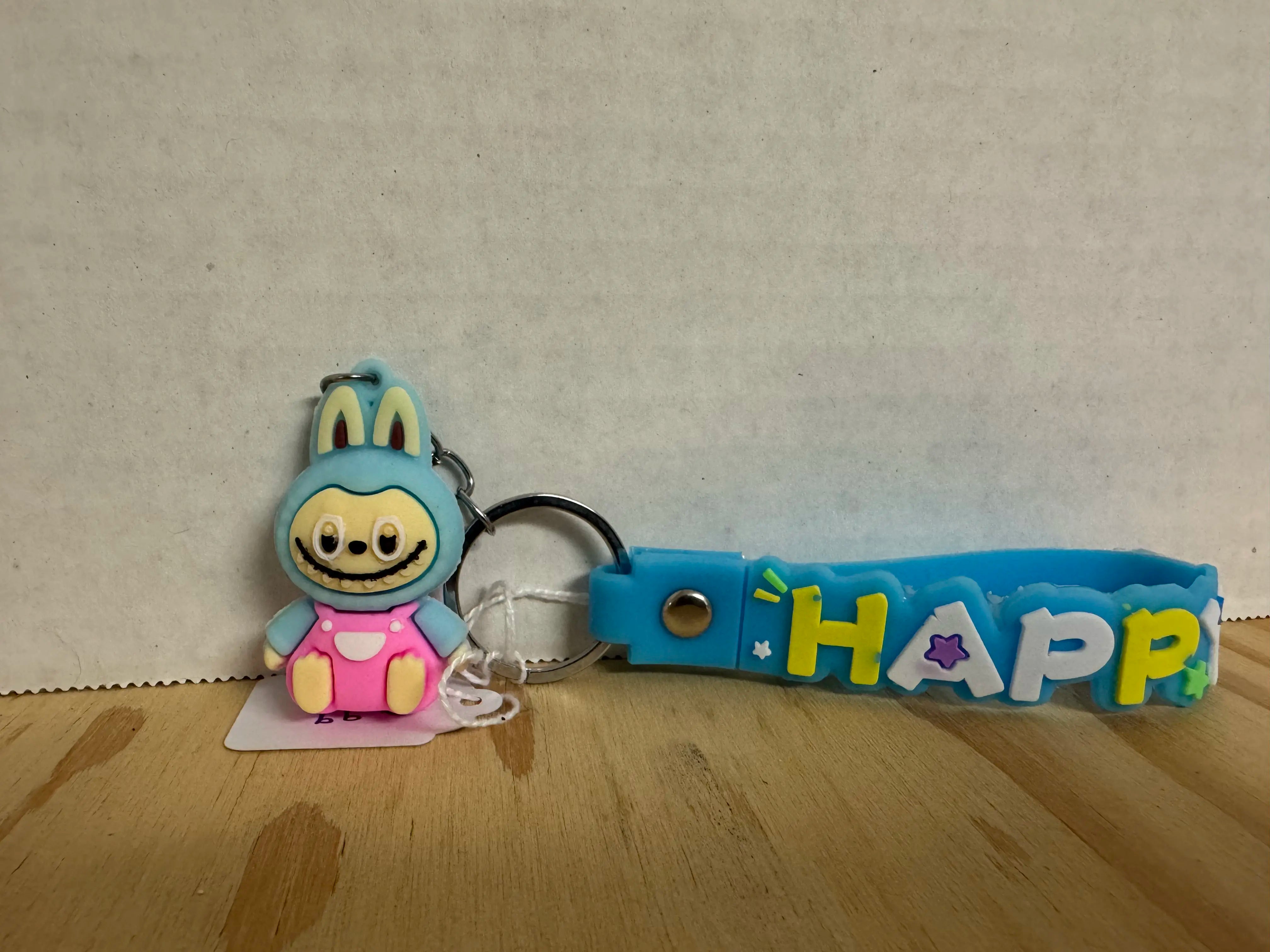 Labubu Rubber Keychains - Cute Collectible Character Keychain Gift