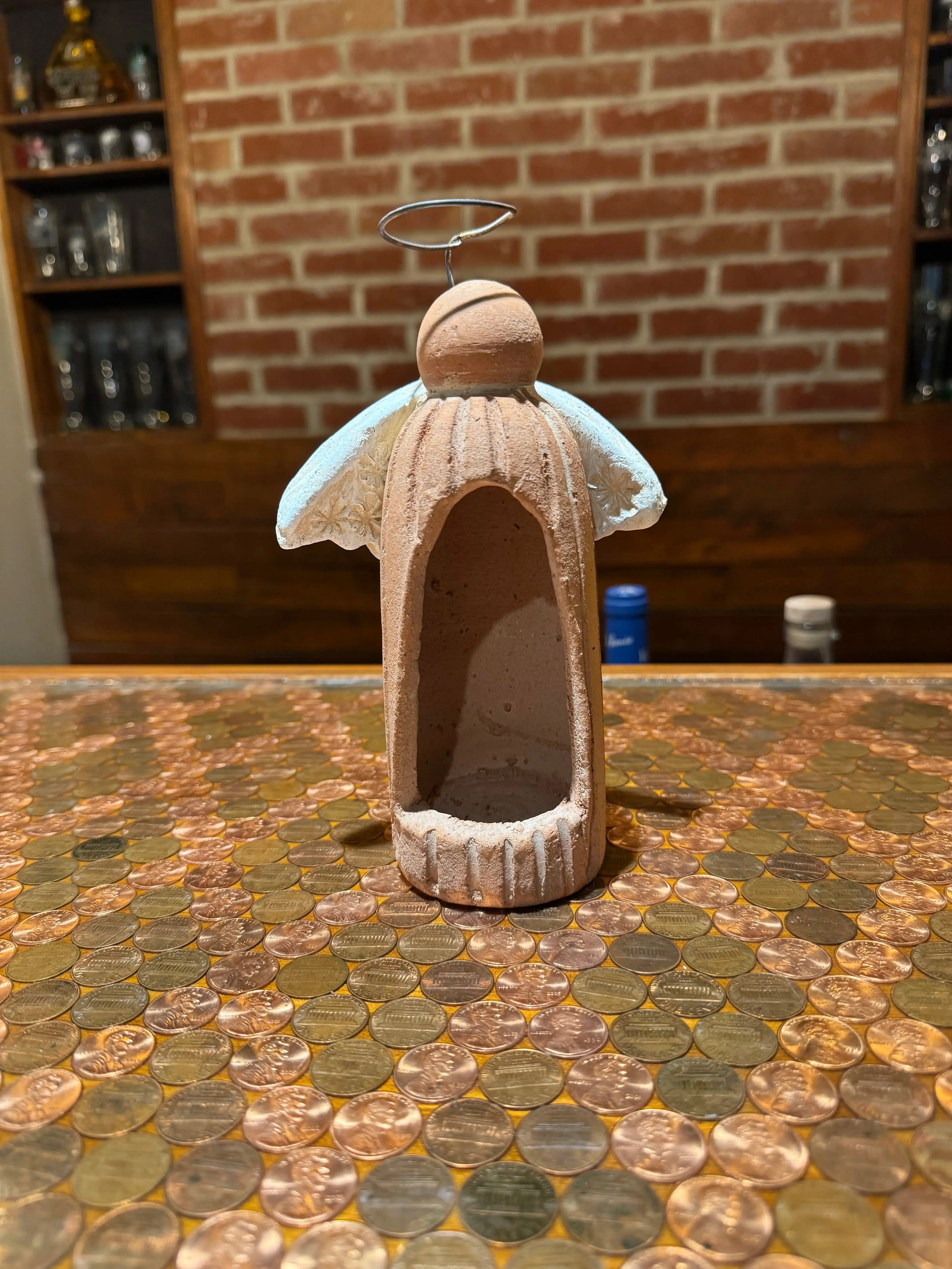 Clay Angel with Halo and Wings