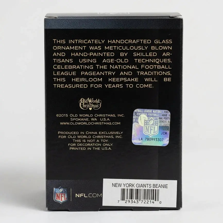 New York Giants Beanie Holiday Ornament - Old World Christmas