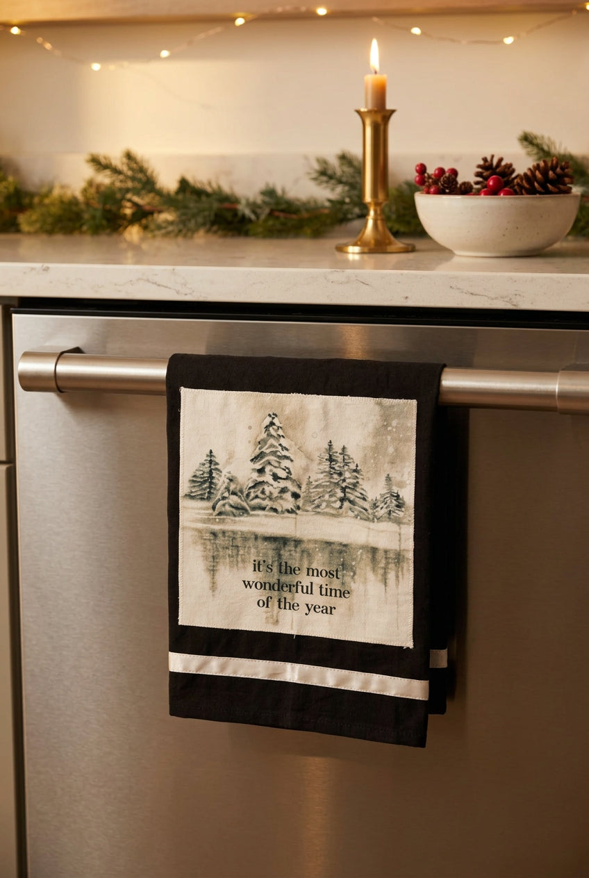 Most Wonderful Time of the Year Christmas Kitchen Towel