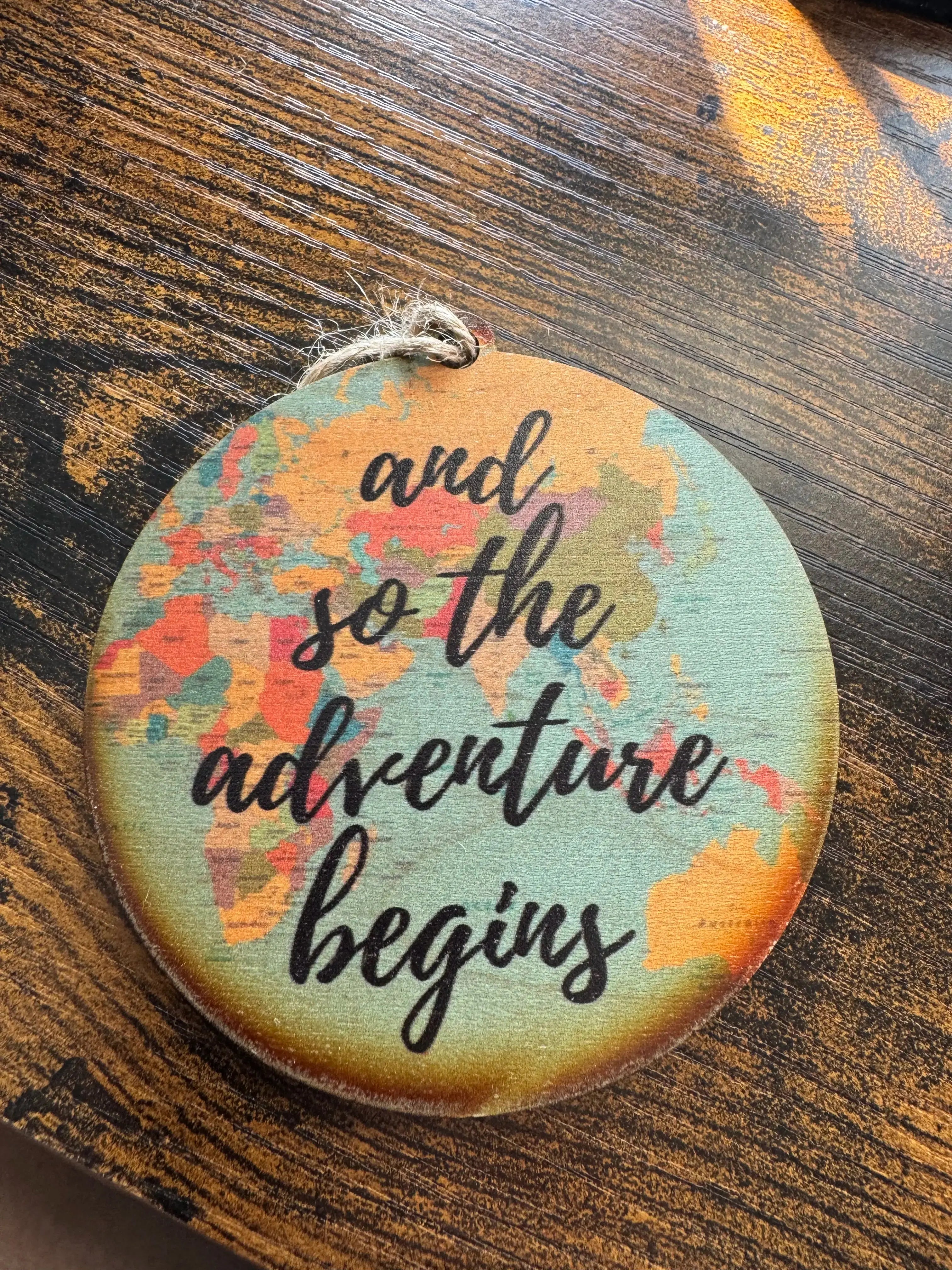 And So the Adventure Begins Ornament Tag