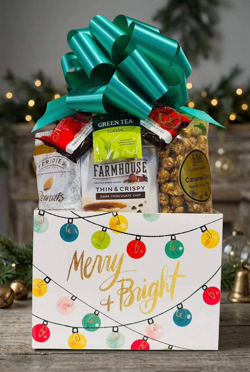 Large Merry & Bright Holiday Gift Box