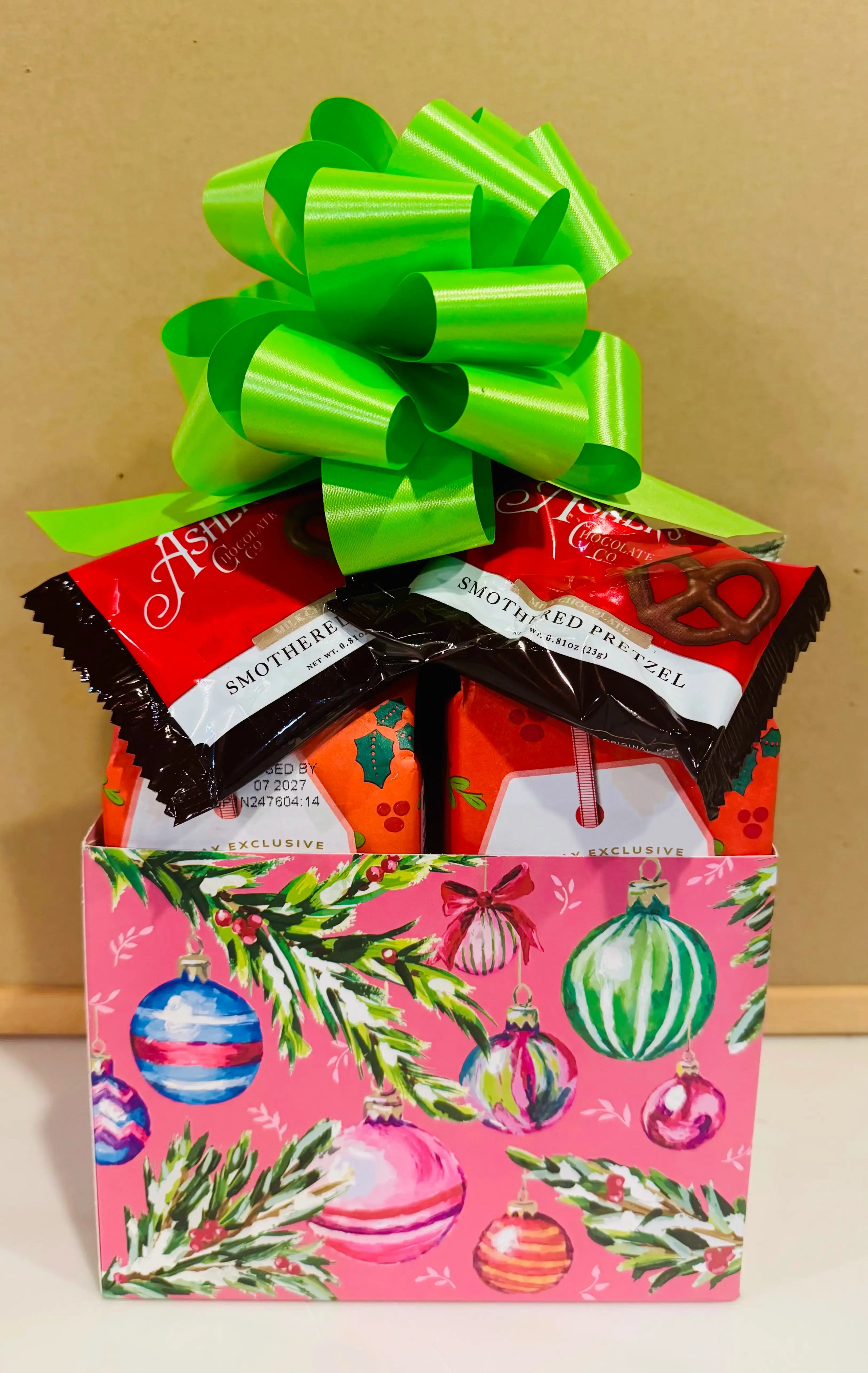 Pink Holiday Ornament Cookie Box