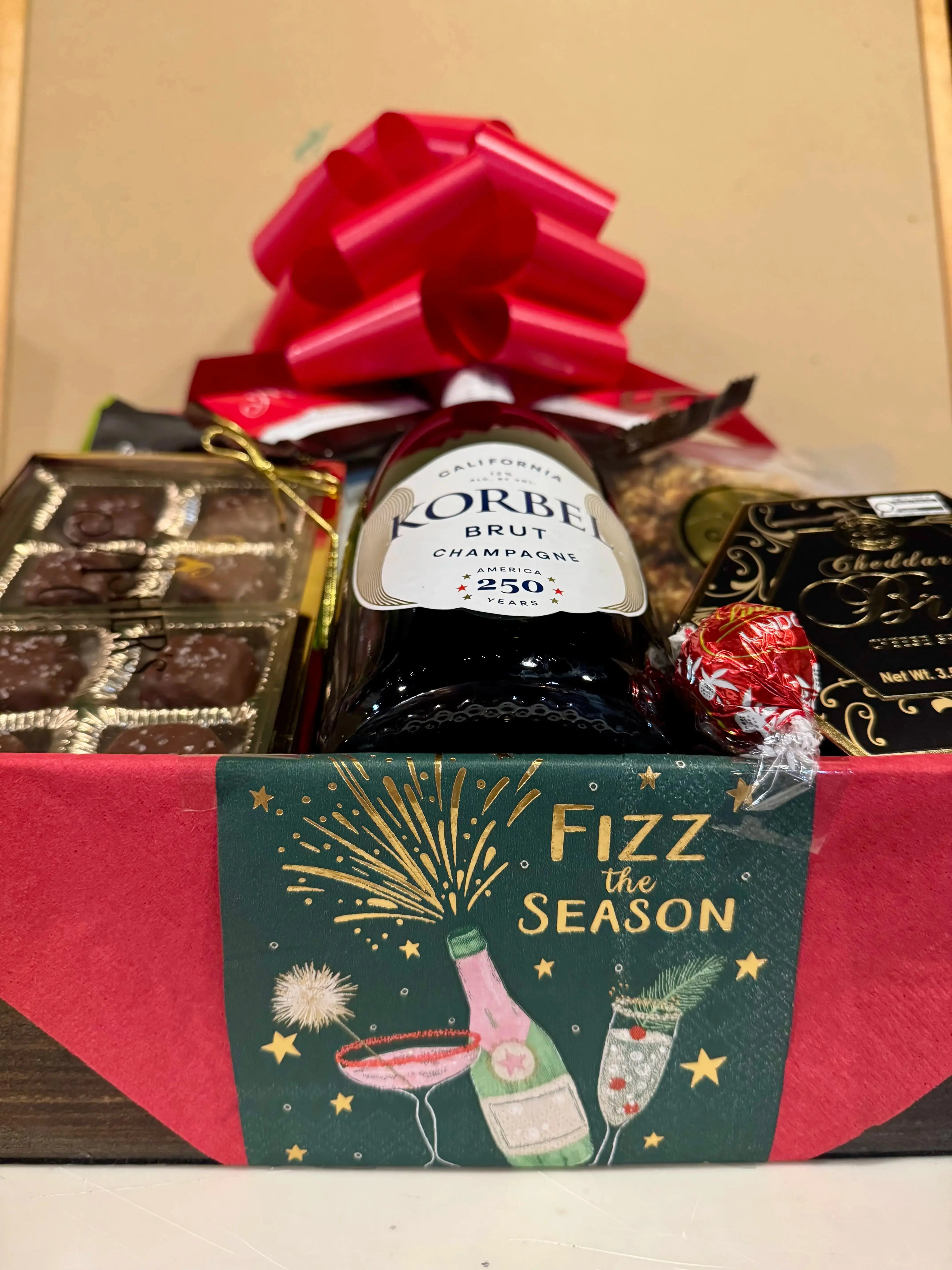 Fizz The Season Holiday Champagne Gift Basket