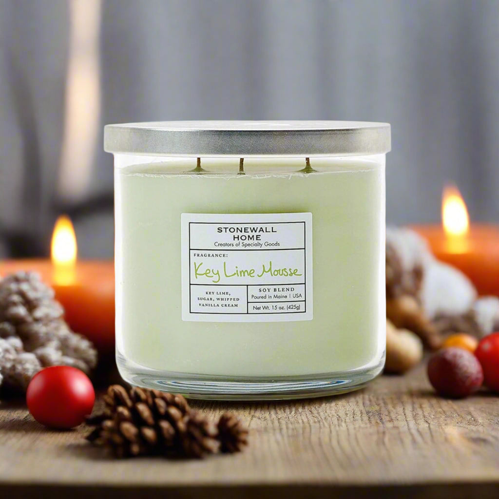 Vela de soja de 15 oz con aroma a mousse de lima de Stonewall Kitchen
