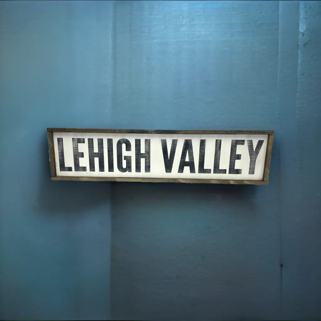 Lehigh Valley Barnhouse Sign 12x6 - Rustic Wood Wall Decor - PA Gift