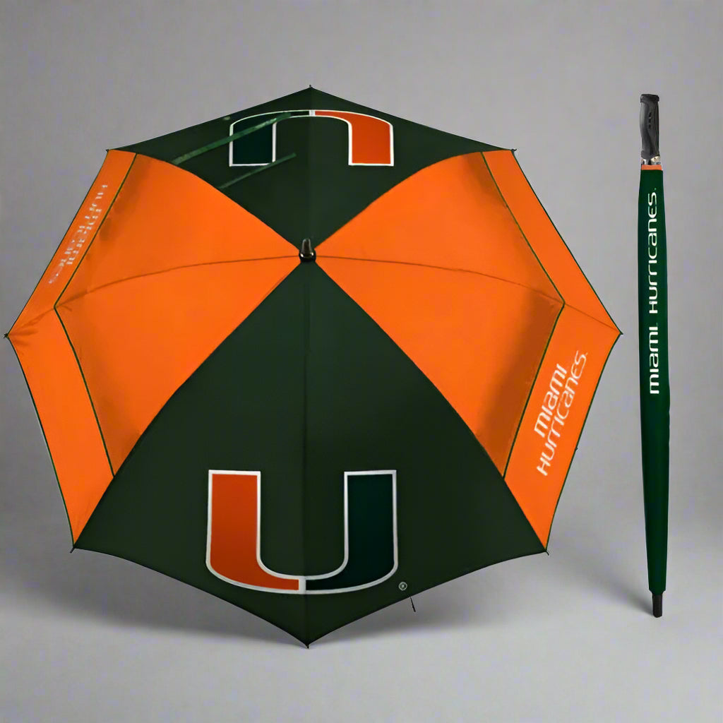 WinCraft - Miami Hurricanes 62"  Windshear Golf Umbrella - Limited Quanitity