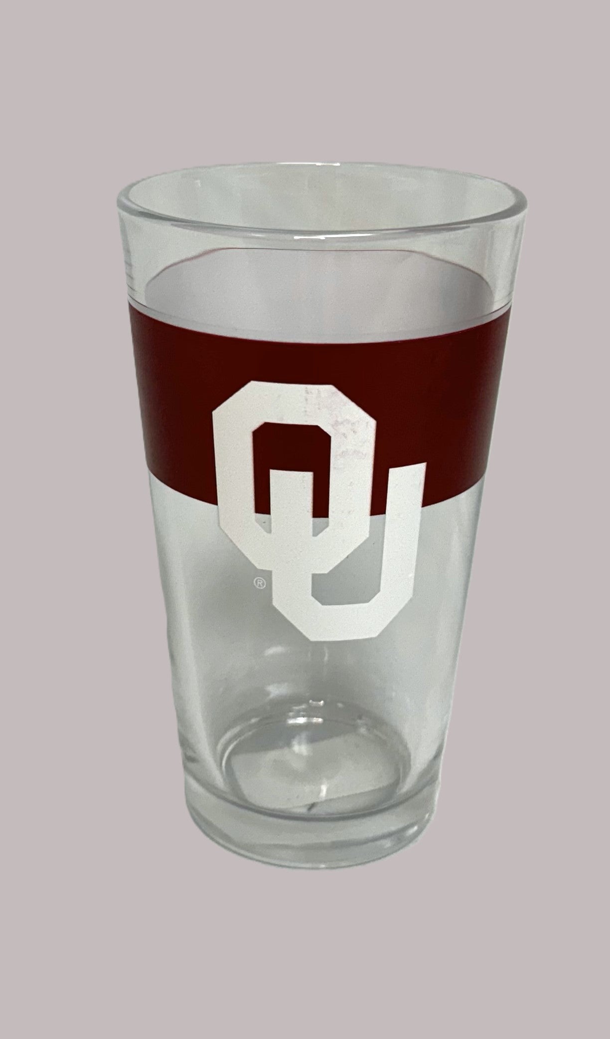 Oklahoma Sooners Color Block Pint Glass