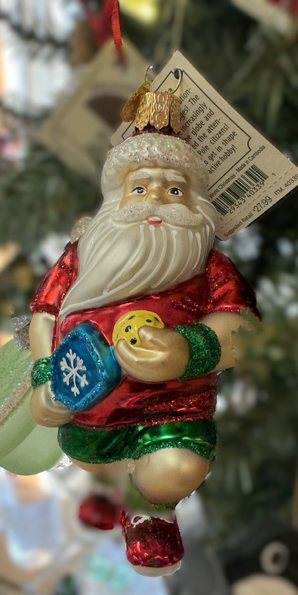 Old World Christmas  - Pickleball Santa Ornament