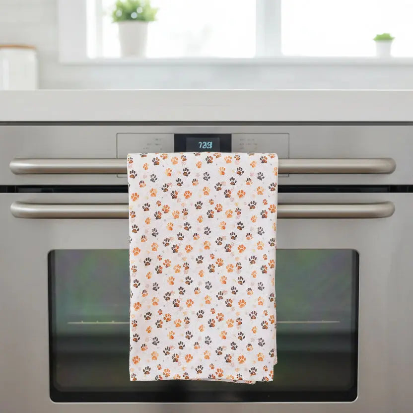 Dirty Dog Paw Prints Waffle Weave Kitchen Towel - Extra Large