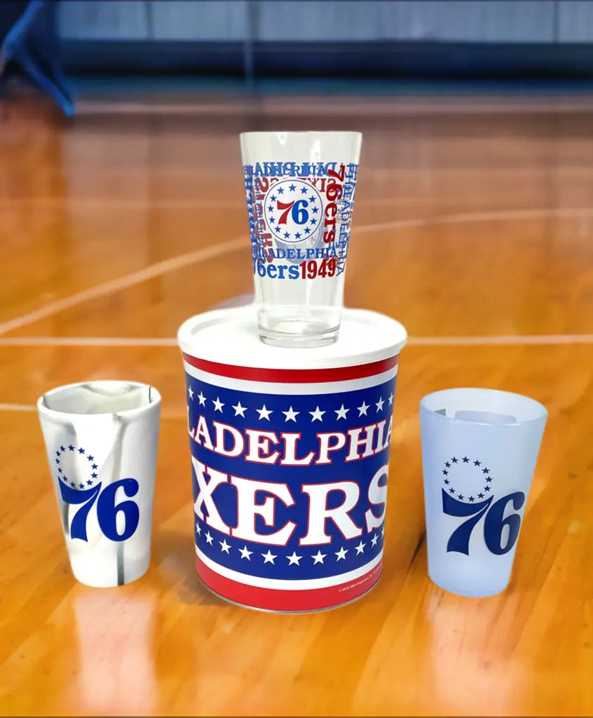 Philadelphia 76ers Gift Tin Basket - Officially Licensed NBA Snacks - Made in USA