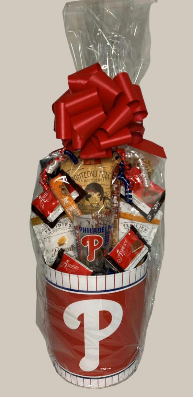 Large Philadelphia Phillies Gift Tin Basket