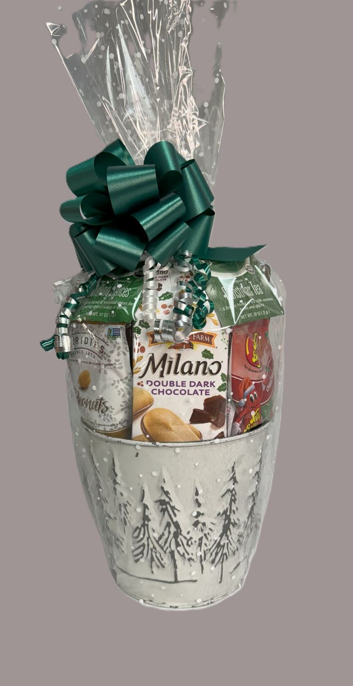 Forest Tree Holiday Snow Gift Basket