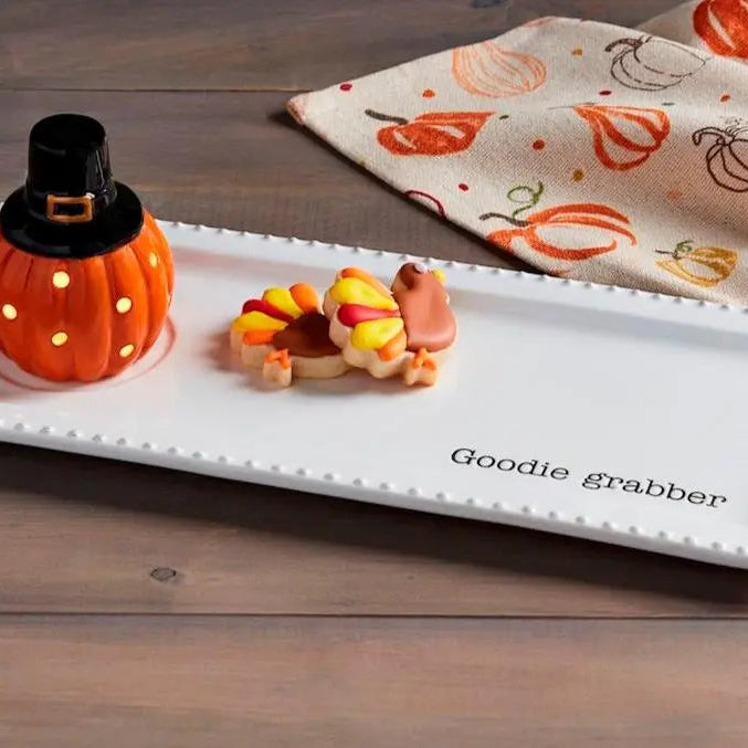 Mud Pie - Figura luminosa de peregrino calabaza - Decoración de Acción de Gracias