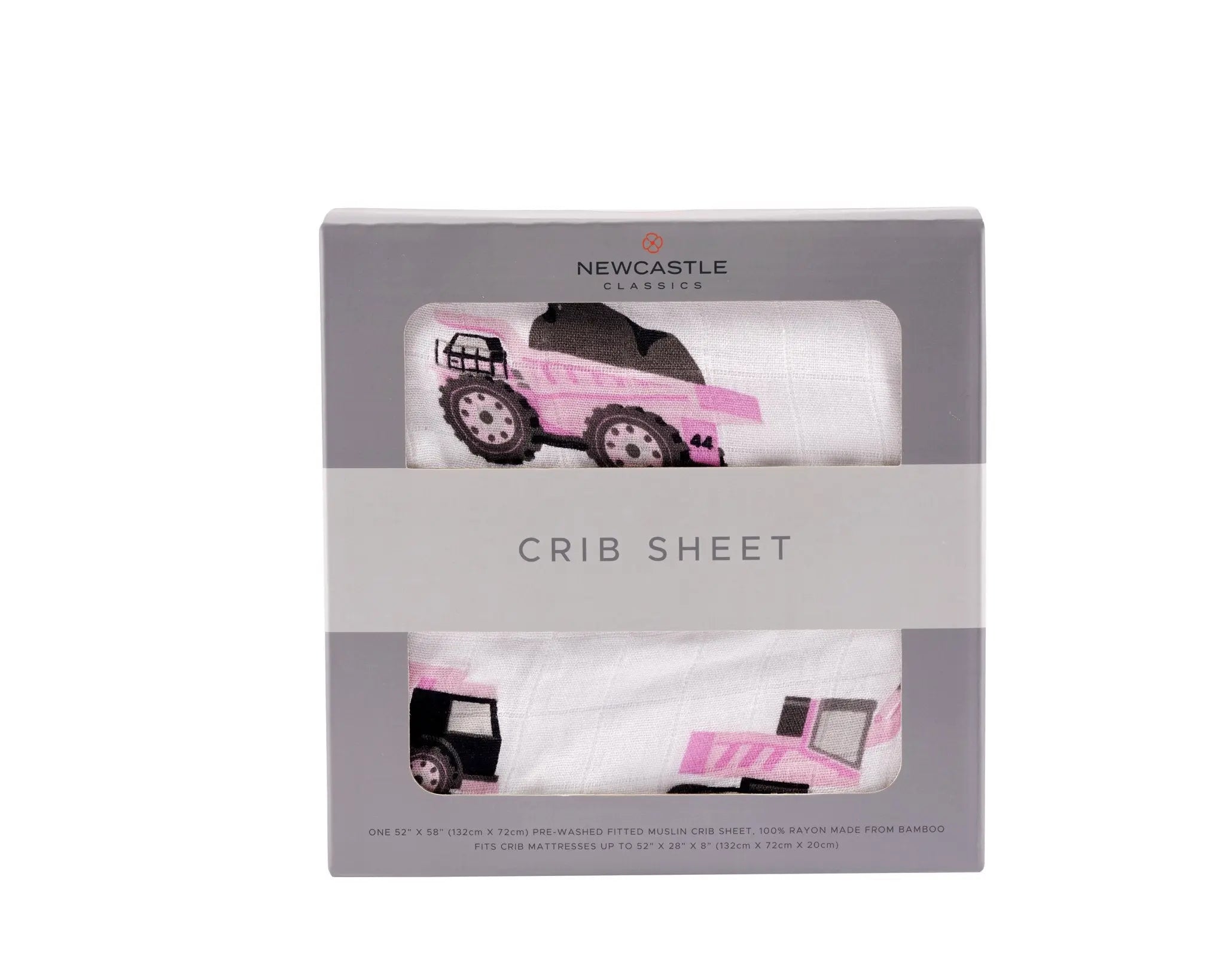 Pink Digger Bamboo Crib Sheet Newcastle Classics
