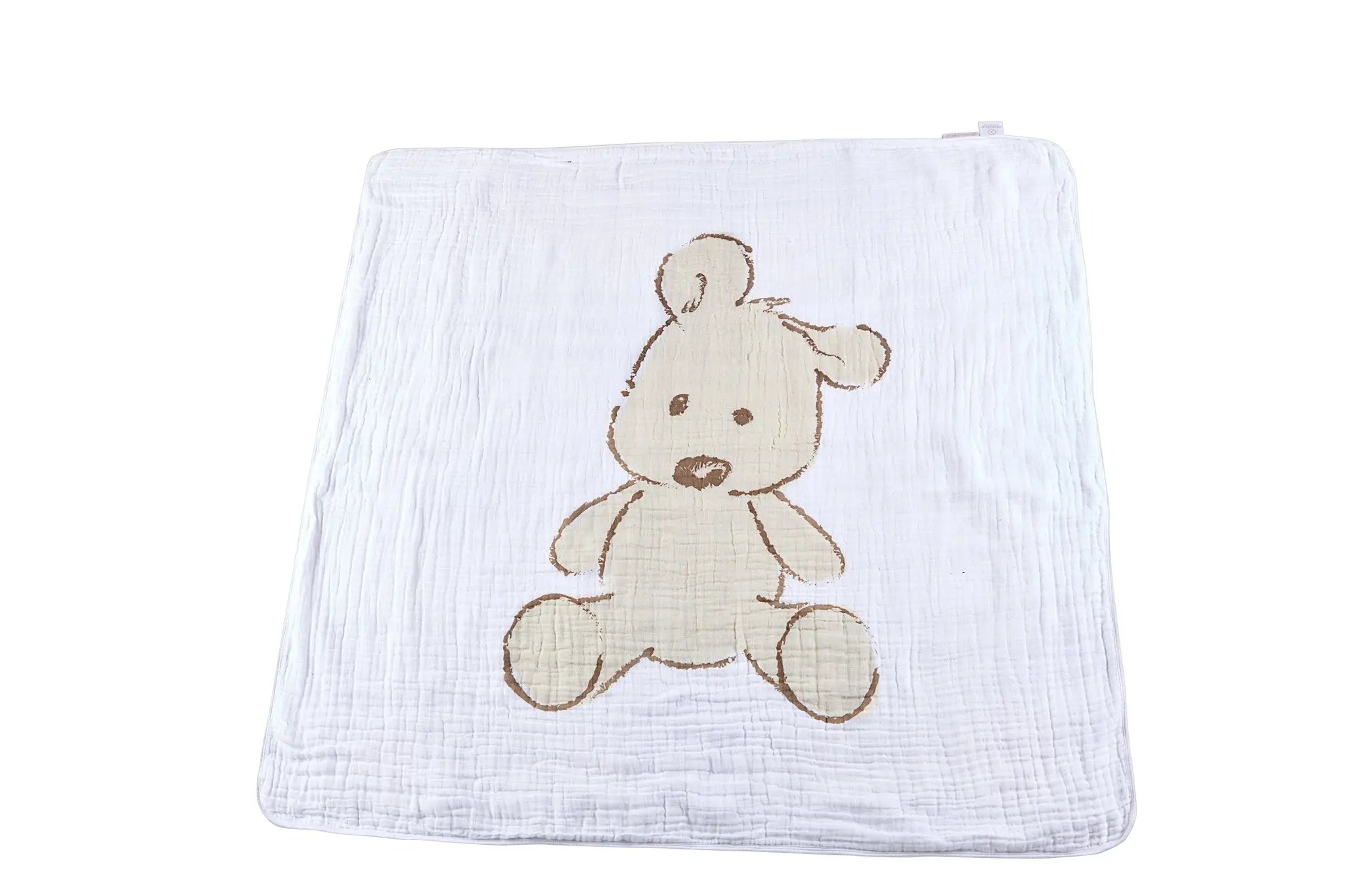 Teddy Bear and Plaid Cotton Muslin Newcastle Blanket Newcastle Classics