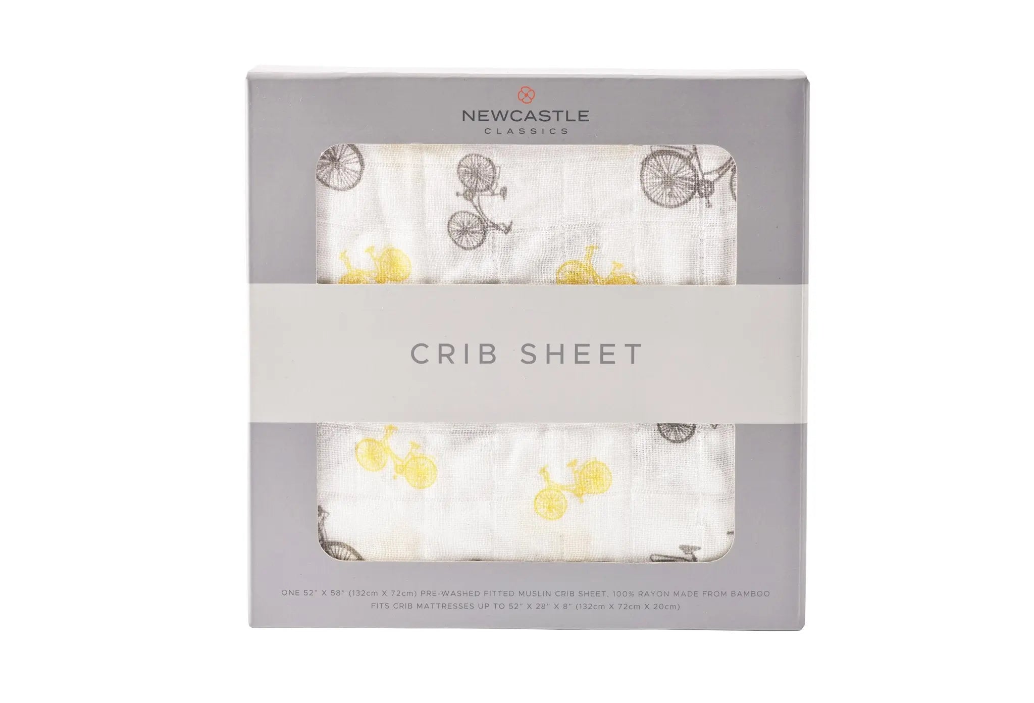 Vintage Bicycle Bamboo Muslin Crib Sheet Newcastle Classics