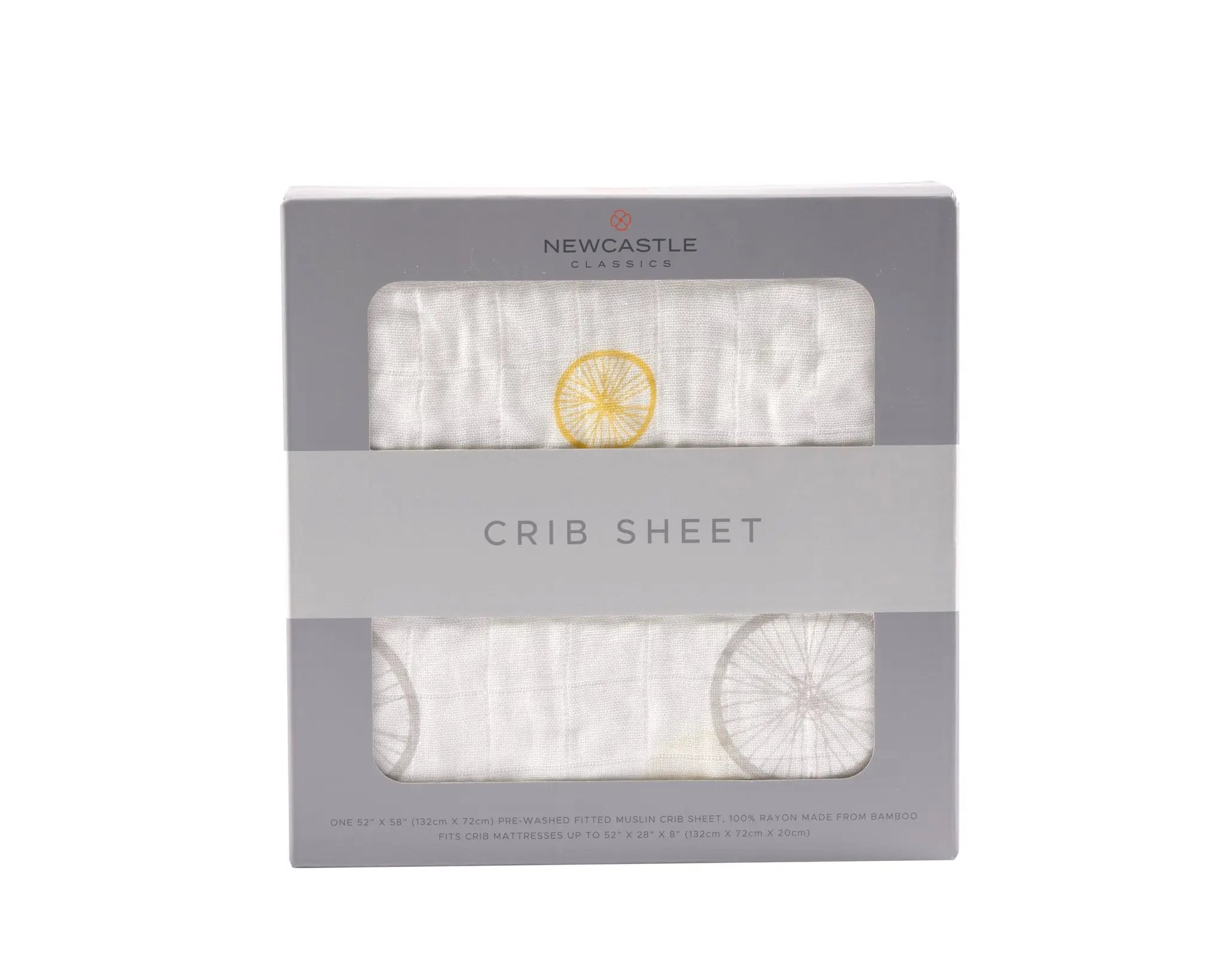 Vintage Wheel Bamboo Muslin Crib Sheet Newcastle Classics