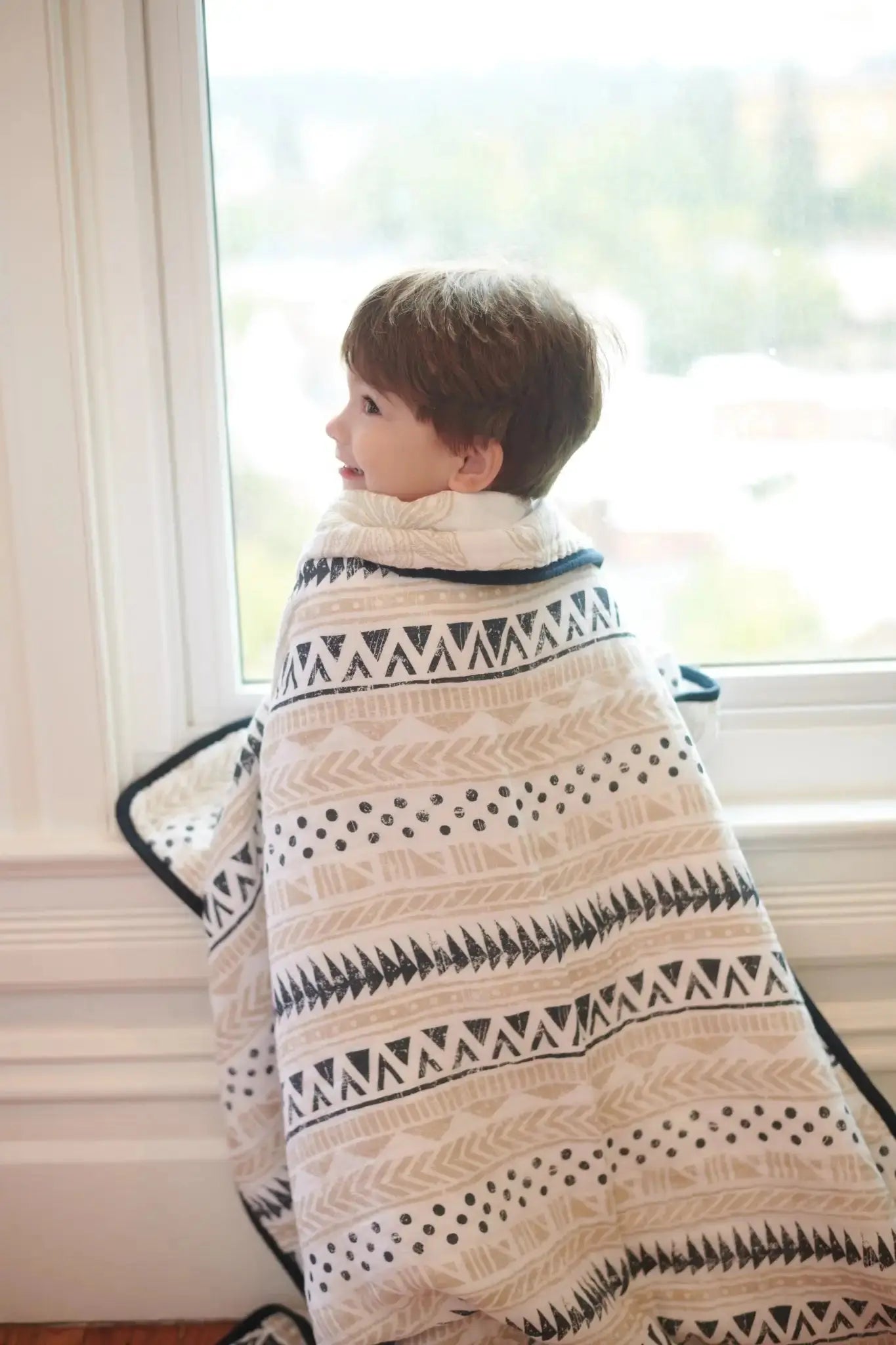 Newcastle Classics Pyramid & Boho Fields Cotton Muslin Blanket | Jenny's Gift Baskets