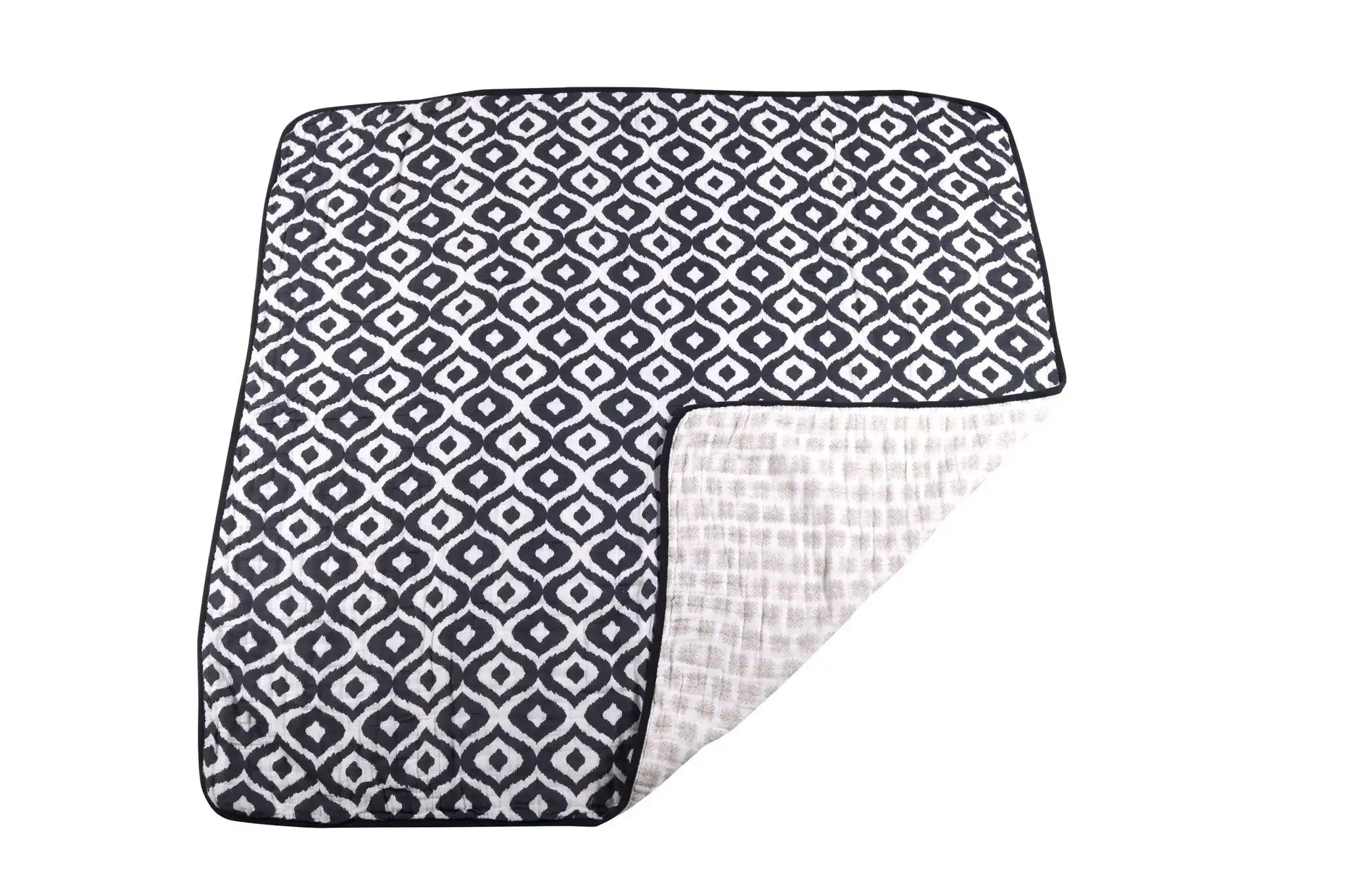 Newcastle Classics Moroccan Blue & Flower Child Cotton Muslin Blanket | Jenny's Gift Baskets